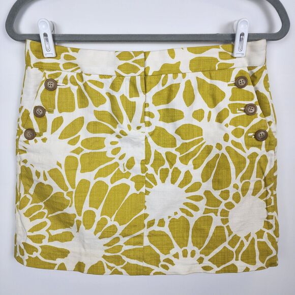 J. Crew Green Floral Sunburst Short Skirt Size 2 - Picture 1 of 8